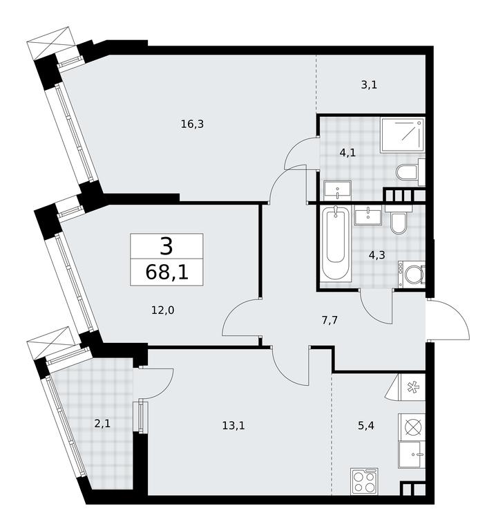 2-BD Apartment Sale, 68.1平方米 at Dzen-Kvartaly, ulitsa Aleksandry Monakhovoy, 2/3, Sosenskoye Settlement, Moscow, Russia #1 2-BD Apartment Sale, 68.1平方米 at Dzen-Kvartaly, ulitsa Aleksandry Monakhovoy, 2/3, Sosenskoye Settlement, Moscow, Russia #1