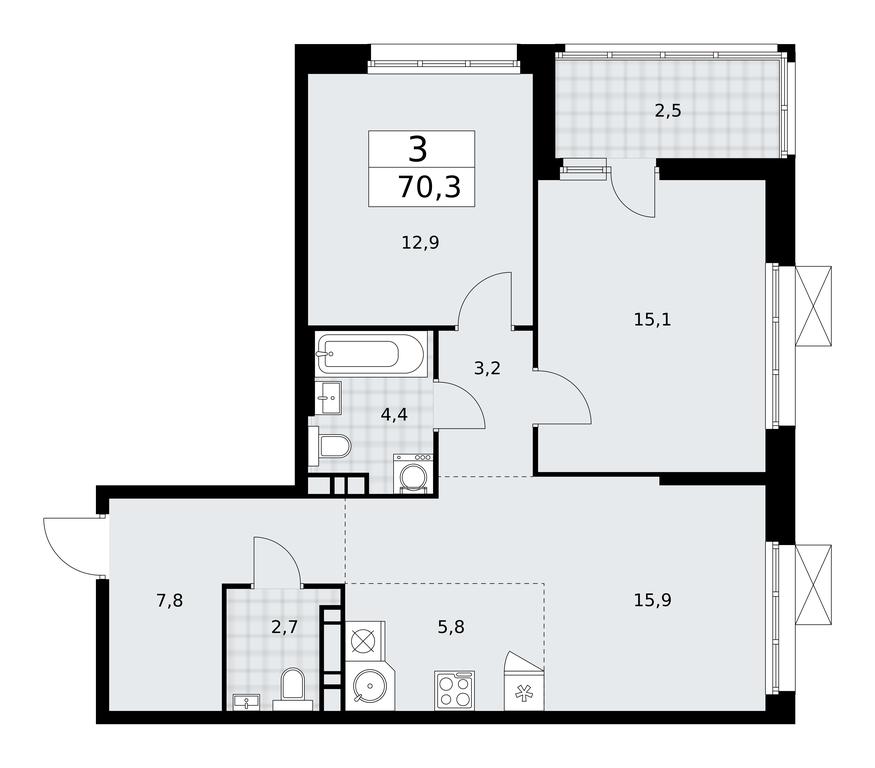 2-BD Apartment Sale, 70.3平方米 at Dzen-Kvartaly, ulitsa Aleksandry Monakhovoy, 2/3, Sosenskoye Settlement, Moscow, Russia #1 2-BD Apartment Sale, 70.3平方米 at Dzen-Kvartaly, ulitsa Aleksandry Monakhovoy, 2/3, Sosenskoye Settlement, Moscow, Russia #1