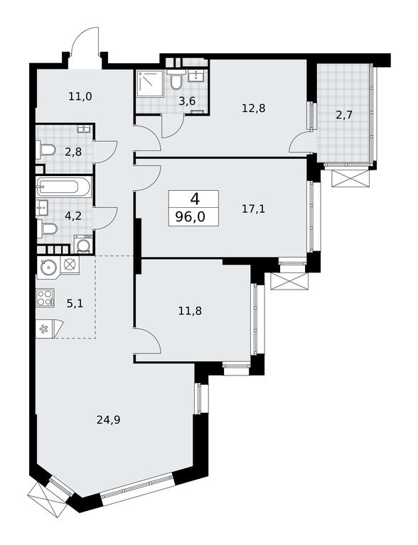 3-BD Apartment Sale, 96平方米 at Dzen-Kvartaly, ulitsa Aleksandry Monakhovoy, 2/3, Sosenskoye Settlement, Moscow, Russia #2 3-BD Apartment Sale, 96平方米 at Dzen-Kvartaly, ulitsa Aleksandry Monakhovoy, 2/3, Sosenskoye Settlement, Moscow, Russia #2
