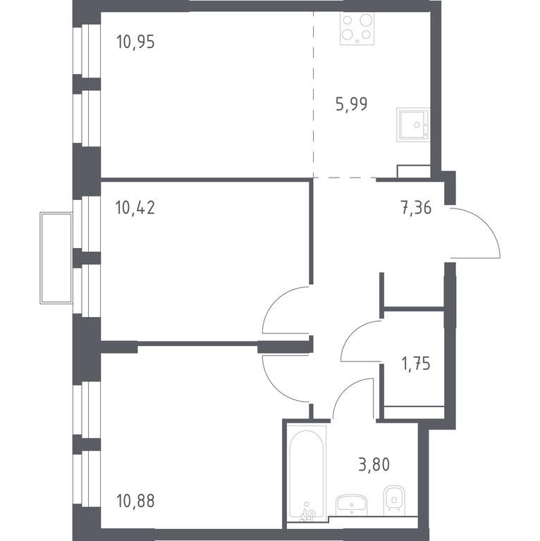 1-BD Apartment Sale, 51.27 sq. m. at Kvartal Strogino, zhiloy kompleks Kvartal Strogino, Krasnogorsk, Moscow Region, Russia #1 1-BD Apartment Sale, 51.27 sq. m. at Kvartal Strogino, zhiloy kompleks Kvartal Strogino, Krasnogorsk, Moscow Region, Russia #1