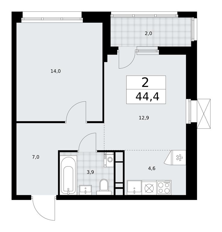 1-BD Apartment Sale, 44.4平方米 at Dzen-Kvartaly, ulitsa Aleksandry Monakhovoy, 2/3, Sosenskoye Settlement, Moscow, Russia #1 1-BD Apartment Sale, 44.4平方米 at Dzen-Kvartaly, ulitsa Aleksandry Monakhovoy, 2/3, Sosenskoye Settlement, Moscow, Russia #1