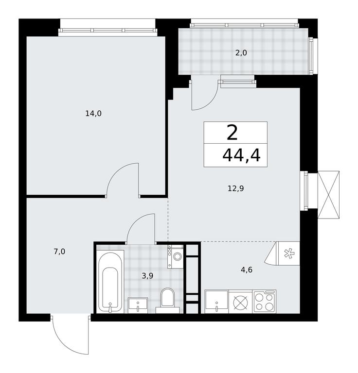1-BD Apartment Sale, 44.4平方米 at Dzen-Kvartaly, ulitsa Aleksandry Monakhovoy, 2/3, Sosenskoye Settlement, Moscow, Russia #2 1-BD Apartment Sale, 44.4平方米 at Dzen-Kvartaly, ulitsa Aleksandry Monakhovoy, 2/3, Sosenskoye Settlement, Moscow, Russia #2