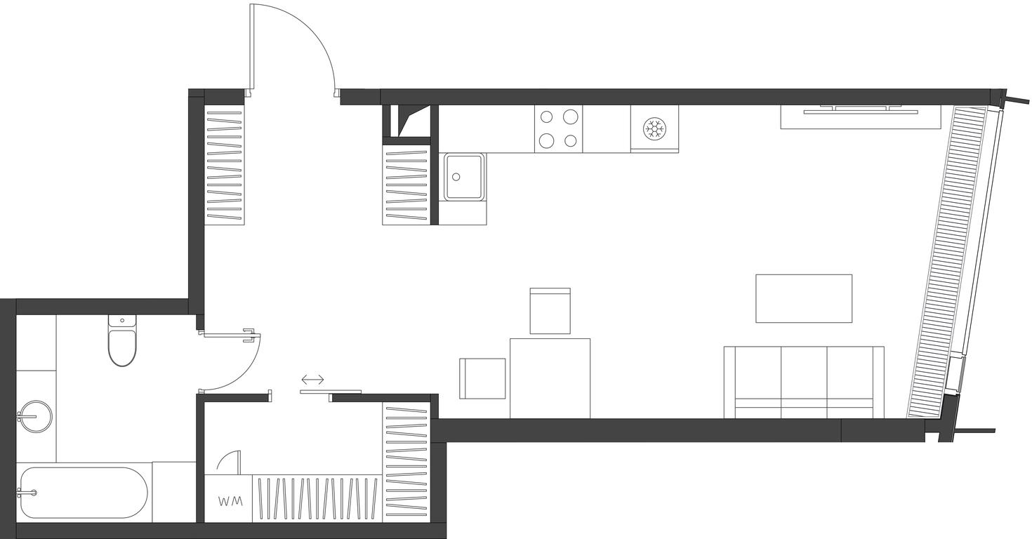 Apartment Sale, 46.54平方米 at Dom Dau, 1st Krasnogvardeysky Drive, 12с6, Moscow, Russia #1 Apartment Sale, 46.54平方米 at Dom Dau, 1st Krasnogvardeysky Drive, 12с6, Moscow, Russia #1