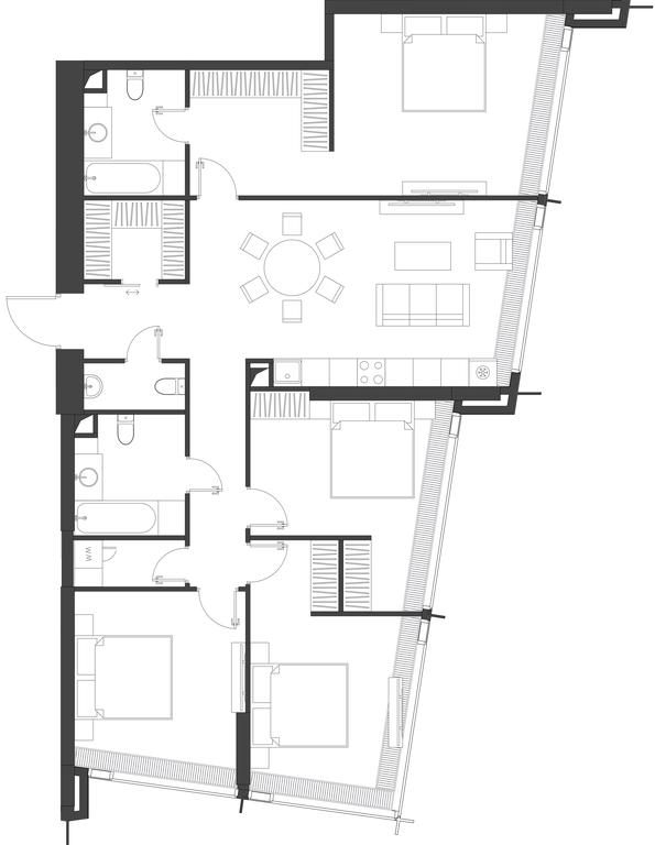 4-BD Apartment Sale, 131.6平方米 at Dom Dau, 1st Krasnogvardeysky Drive, 12с6, Moscow, Russia #1
