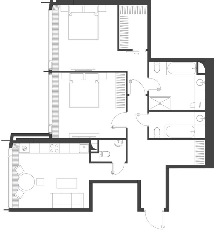 2-BD Apartment Sale, 95.14 sq. m. at Dom Dau, 1st Krasnogvardeysky Drive, 12с6, Moscow, Russia #1 2-BD Apartment Sale, 95.14 sq. m. at Dom Dau, 1st Krasnogvardeysky Drive, 12с6, Moscow, Russia #1