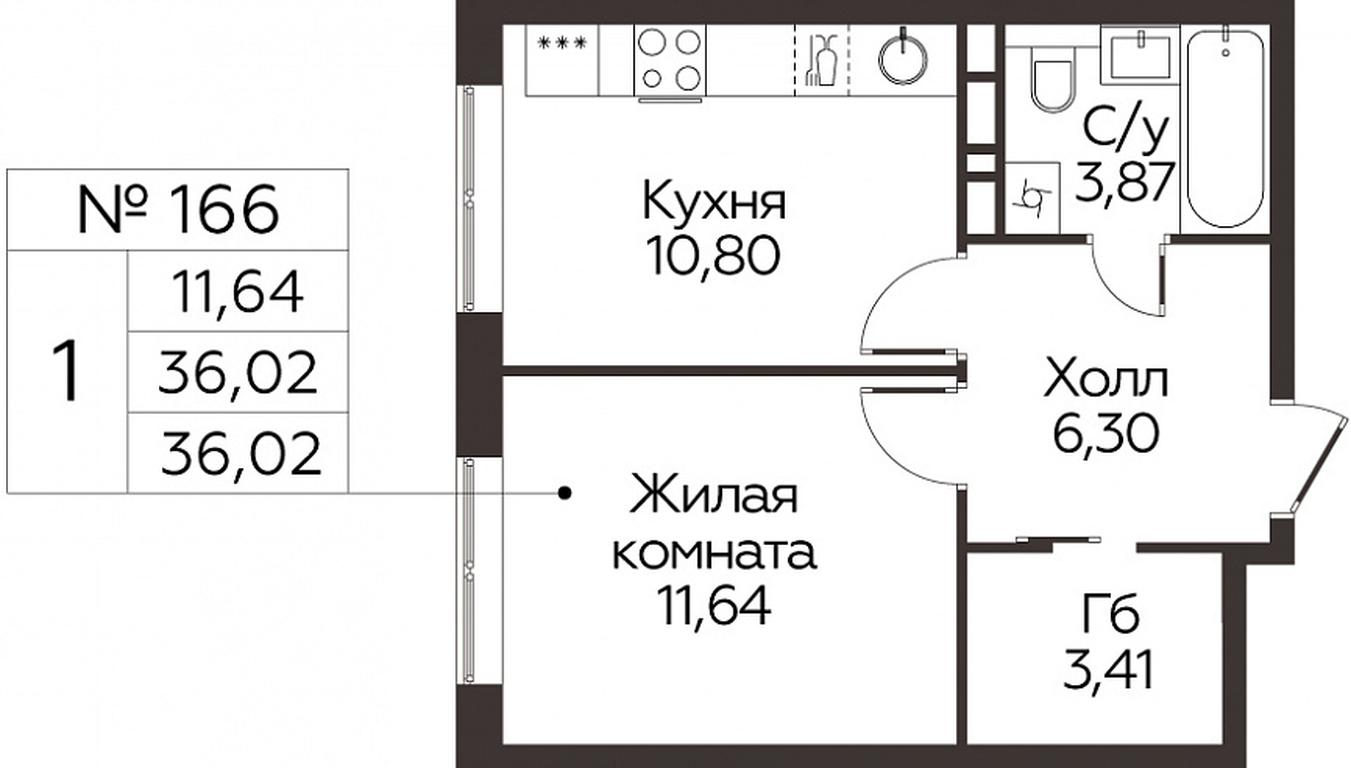 Apartment Sale, 36.02 sq. m. at Kvartal Rumyantsevo, ulitsa Admirala Kornilova, с1, Mosrentgen Settlement, Moscow, Russia #1