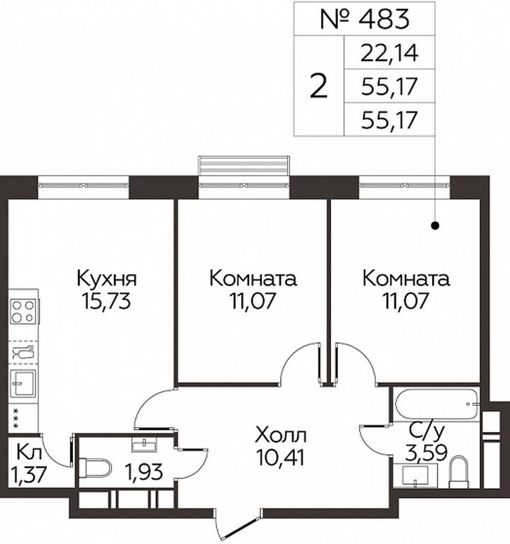 1-BD Apartment Sale, 55.17平方米 at Kvartal Rumyantsevo, ulitsa Admirala Kornilova, с1, Mosrentgen Settlement, Moscow, Russia #1 1-BD Apartment Sale, 55.17平方米 at Kvartal Rumyantsevo, ulitsa Admirala Kornilova, с1, Mosrentgen Settlement, Moscow, Russia #1