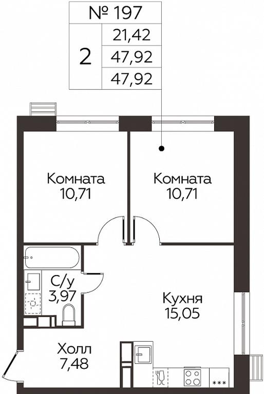 1-BD Apartment Sale, 47.92 sq. m. at Kvartal Rumyantsevo, ulitsa Admirala Kornilova, с1, Mosrentgen Settlement, Moscow, Russia #1