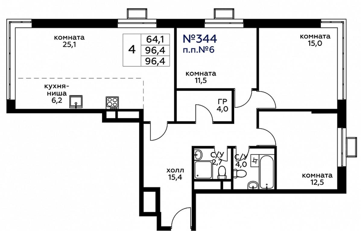 3-BD Apartment Sale, 97.5 sq. m. at Veresk, 3rd Khoroshyovskaya Street, вл19с3к1, Moscow, Russia #1 3-BD Apartment Sale, 97.5 sq. m. at Veresk, 3rd Khoroshyovskaya Street, вл19с3к1, Moscow, Russia #1