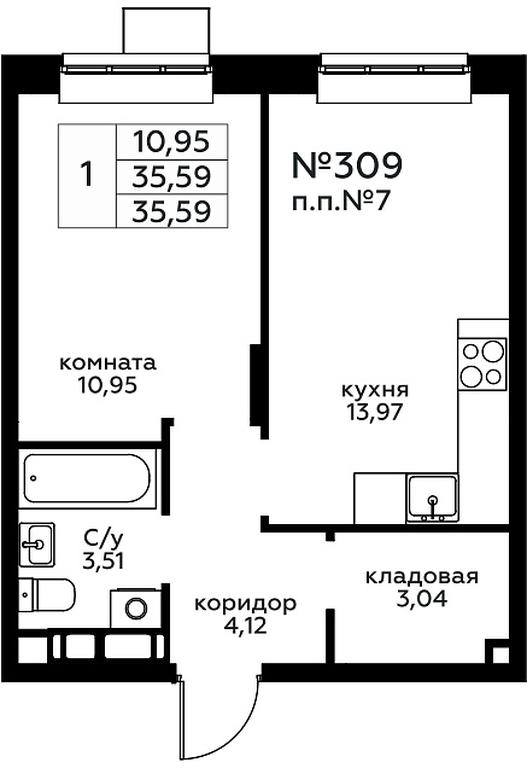 Продажа квартиры, 35,59 м² в ЖК «Новоград Павлино», Косинское шоссе, 2, микрорайон Новое Павлино, Балашиха, Московская область, Россия #1