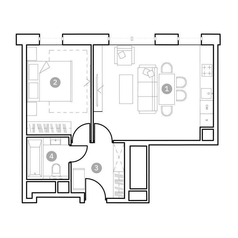 1-BD Apartment Sale, 44.3 sq. m. at Fiztekh-City, Новодачная улица, 67, Москва, Россия #1