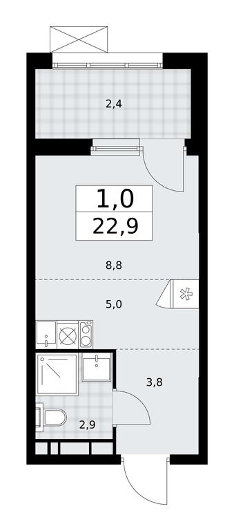 Apartment Sale, 22.9平方米 at Buninskie Kvartaly, Akademika Semyonova Street, 22, Moscow, Russia #1 Apartment Sale, 22.9平方米 at Buninskie Kvartaly, Akademika Semyonova Street, 22, Moscow, Russia #1