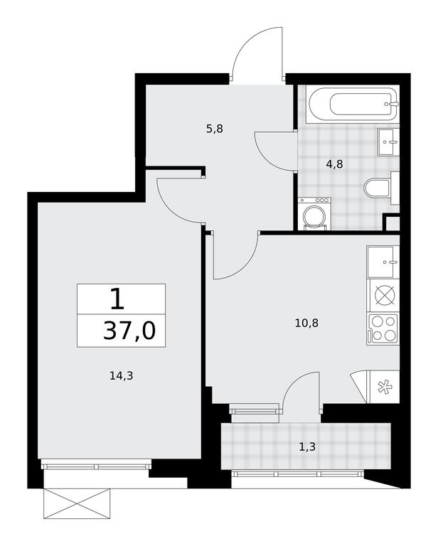 Apartment Sale, 37平方米 at Buninskie Kvartaly, Akademika Semyonova Street, 22, Moscow, Russia #1 Apartment Sale, 37平方米 at Buninskie Kvartaly, Akademika Semyonova Street, 22, Moscow, Russia #1