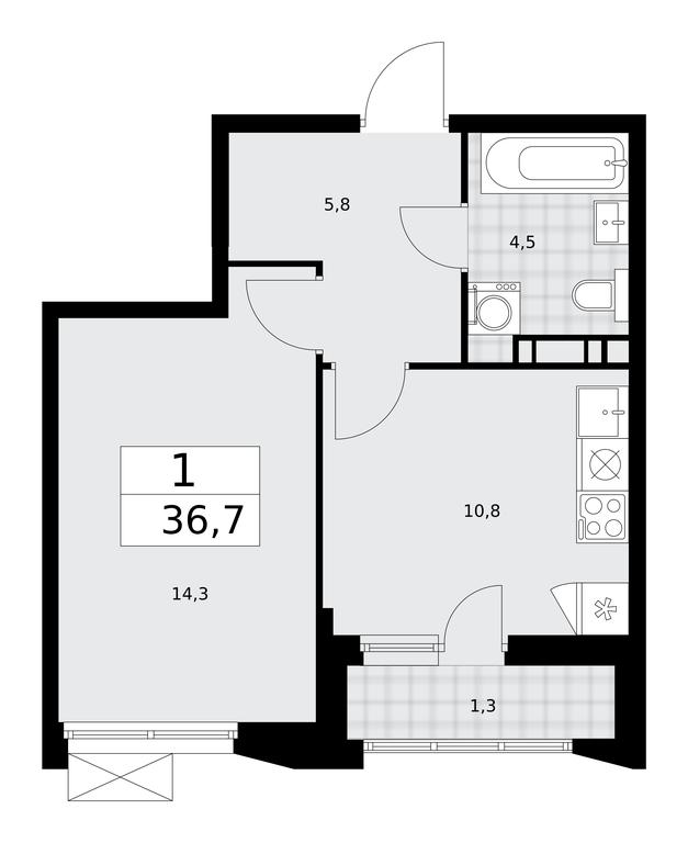 Apartment Sale, 36.7平方米 at Buninskie Kvartaly, Akademika Semyonova Street, 22, Moscow, Russia #1 Apartment Sale, 36.7平方米 at Buninskie Kvartaly, Akademika Semyonova Street, 22, Moscow, Russia #1