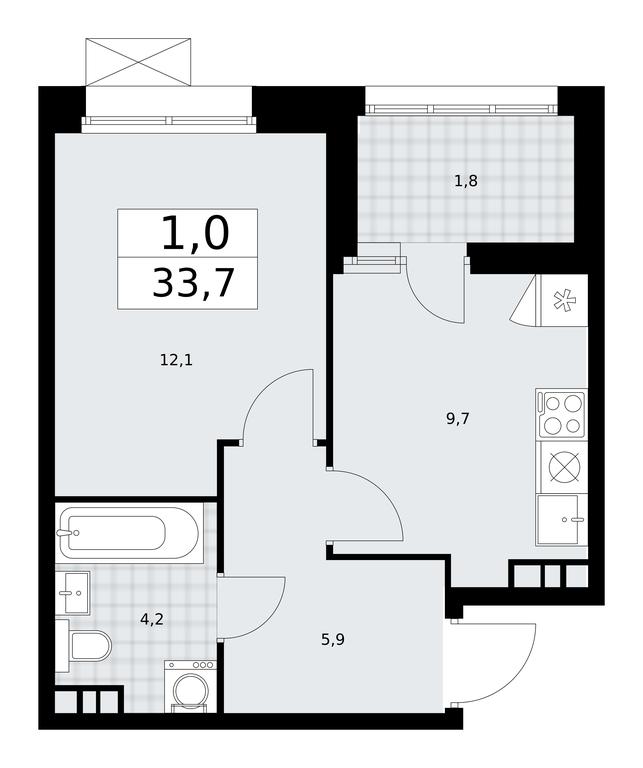 Apartment Sale, 33.7平方米 at Buninskie Kvartaly, Akademika Semyonova Street, 22, Moscow, Russia #1 Apartment Sale, 33.7平方米 at Buninskie Kvartaly, Akademika Semyonova Street, 22, Moscow, Russia #1