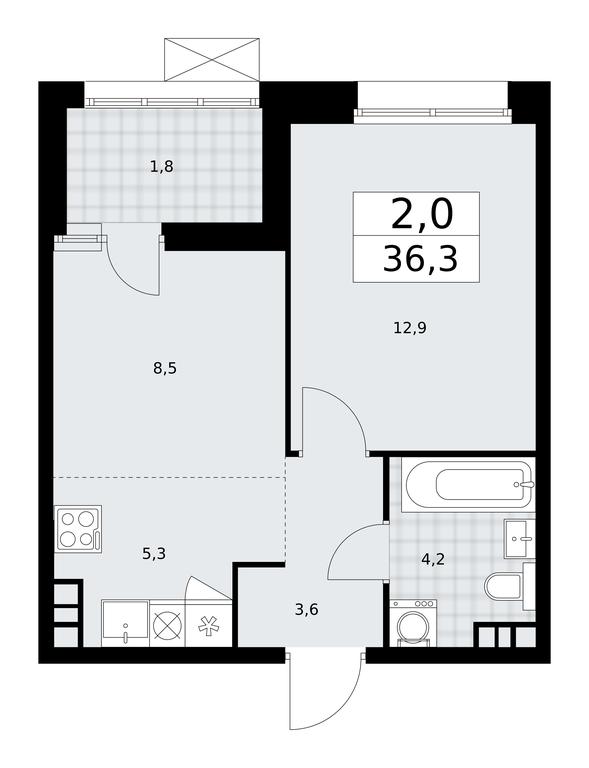 Продажа 1-комн. квартиры, 36,3 м² в ЖК «Бунинские кварталы», улица Академика Семёнова, 22, Москва, Россия #1 Продажа 1-комн. квартиры, 36,3 м² в ЖК «Бунинские кварталы», улица Академика Семёнова, 22, Москва, Россия #1