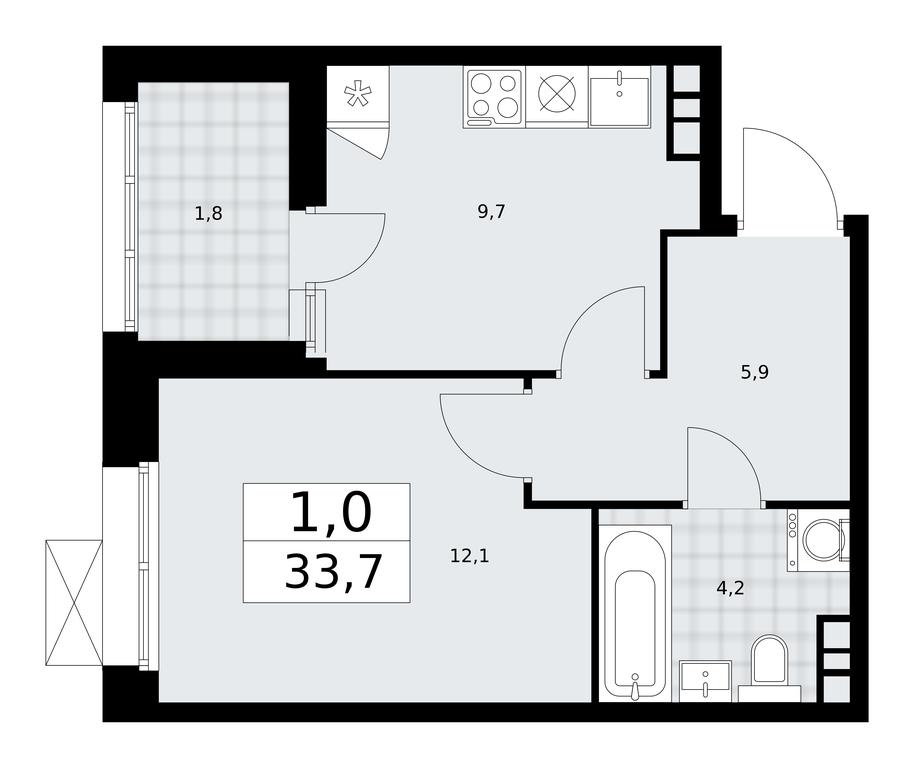 Apartment Sale, 33.7 sq. m. at Buninskie Kvartaly, Akademika Semyonova Street, 22, Moscow, Russia #1 Apartment Sale, 33.7 sq. m. at Buninskie Kvartaly, Akademika Semyonova Street, 22, Moscow, Russia #1