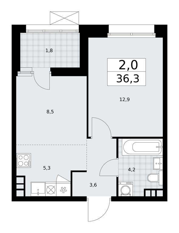 1-BD Apartment Sale, 36.3平方米 at Buninskie Kvartaly, Akademika Semyonova Street, 22, Moscow, Russia #1 1-BD Apartment Sale, 36.3平方米 at Buninskie Kvartaly, Akademika Semyonova Street, 22, Moscow, Russia #1