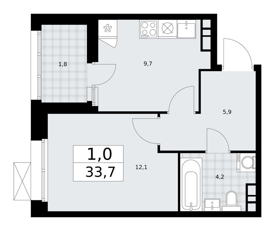 Apartment Sale, 33.7平方米 at Buninskie Kvartaly, Akademika Semyonova Street, 22, Moscow, Russia #1 Apartment Sale, 33.7平方米 at Buninskie Kvartaly, Akademika Semyonova Street, 22, Moscow, Russia #1