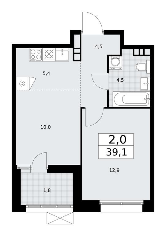 1-BD Apartment Sale, 39.1平方米 at Buninskie Kvartaly, Akademika Semyonova Street, 22, Moscow, Russia #1 1-BD Apartment Sale, 39.1平方米 at Buninskie Kvartaly, Akademika Semyonova Street, 22, Moscow, Russia #1