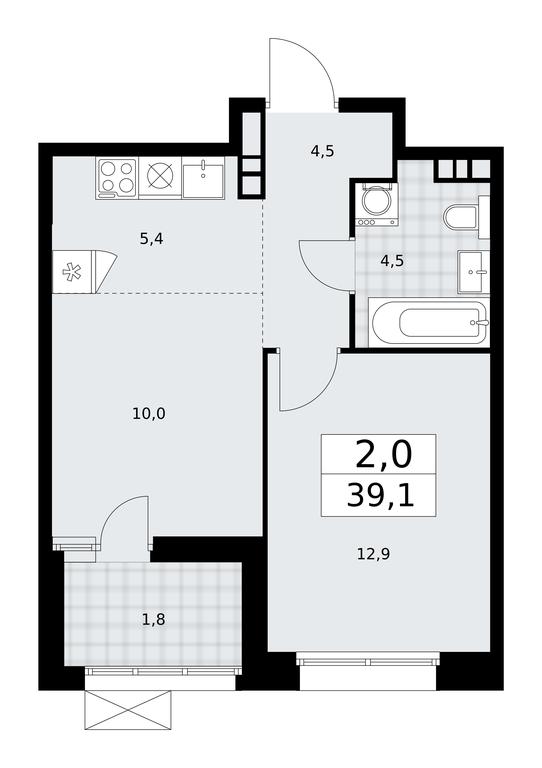 1-BD Apartment Sale, 39.1平方米 at Buninskie Kvartaly, Akademika Semyonova Street, 22, Moscow, Russia #1 1-BD Apartment Sale, 39.1平方米 at Buninskie Kvartaly, Akademika Semyonova Street, 22, Moscow, Russia #1