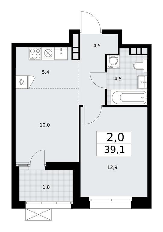 1-BD Apartment Sale, 39.1平方米 at Buninskie Kvartaly, Akademika Semyonova Street, 22, Moscow, Russia #1 1-BD Apartment Sale, 39.1平方米 at Buninskie Kvartaly, Akademika Semyonova Street, 22, Moscow, Russia #1