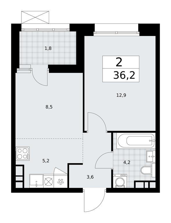 1-BD Apartment Sale, 36.2 sq. m. at Buninskie Kvartaly, Akademika Semyonova Street, 22, Moscow, Russia #1 1-BD Apartment Sale, 36.2 sq. m. at Buninskie Kvartaly, Akademika Semyonova Street, 22, Moscow, Russia #1