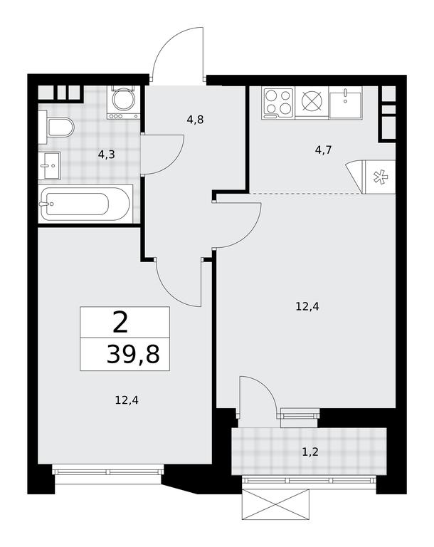 Продажа 1-комн. квартиры, 39,8 м² в ЖК «Бунинские кварталы», улица Академика Семёнова, 22, Москва, Россия #1