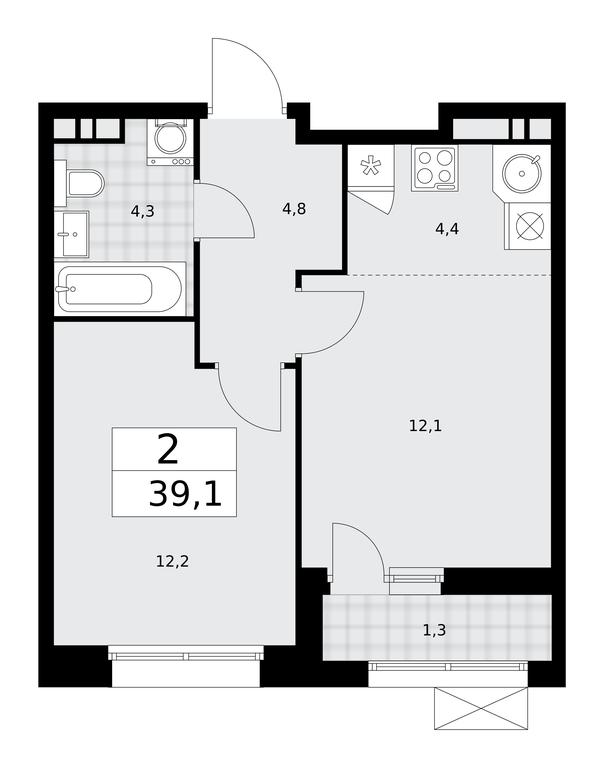 Продажа 1-комн. квартиры, 39,1 м² в ЖК «Бунинские кварталы», улица Академика Семёнова, 22, Москва, Россия #1