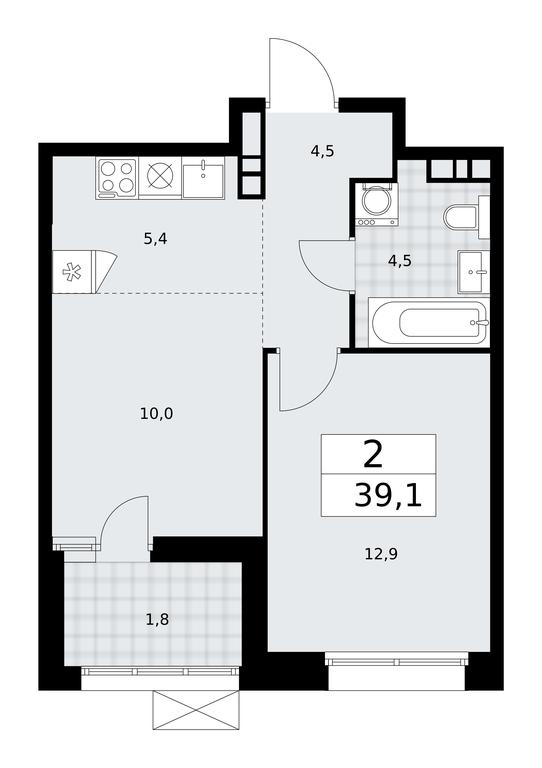 1-BD Apartment Sale, 39.1平方米 at Buninskie Kvartaly, Akademika Semyonova Street, 22, Moscow, Russia #1 1-BD Apartment Sale, 39.1平方米 at Buninskie Kvartaly, Akademika Semyonova Street, 22, Moscow, Russia #1