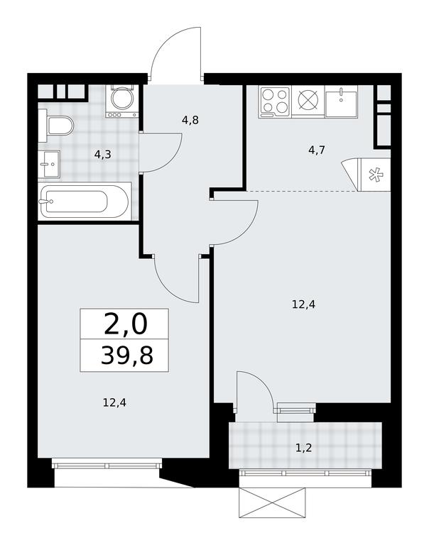 Продажа 1-комн. квартиры, 39,8 м² в ЖК «Бунинские кварталы», улица Академика Семёнова, 22, Москва, Россия #1
