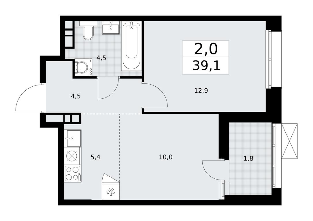 Продажа 1-комн. квартиры, 39,1 м² в ЖК «Бунинские кварталы», улица Академика Семёнова, 22, Москва, Россия #1