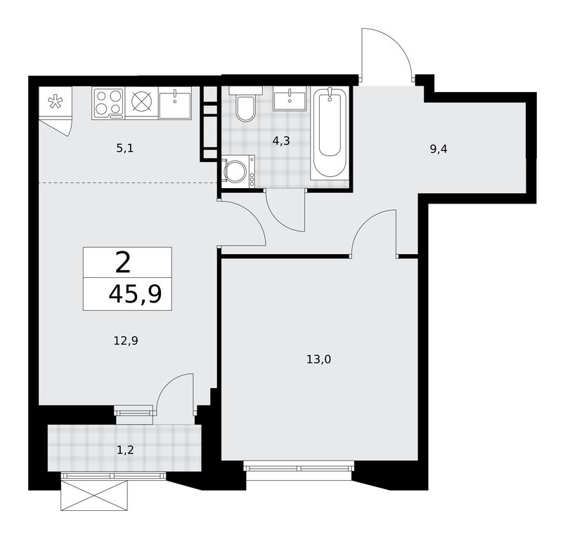 1-BD Apartment Sale, 45.9平方米 at Buninskie Kvartaly, Akademika Semyonova Street, 22, Moscow, Russia #1 1-BD Apartment Sale, 45.9平方米 at Buninskie Kvartaly, Akademika Semyonova Street, 22, Moscow, Russia #1