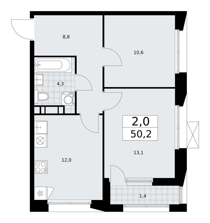 1-BD Apartment Sale, 50.2平方米 at Buninskie Kvartaly, Akademika Semyonova Street, 22, Moscow, Russia #1 1-BD Apartment Sale, 50.2平方米 at Buninskie Kvartaly, Akademika Semyonova Street, 22, Moscow, Russia #1