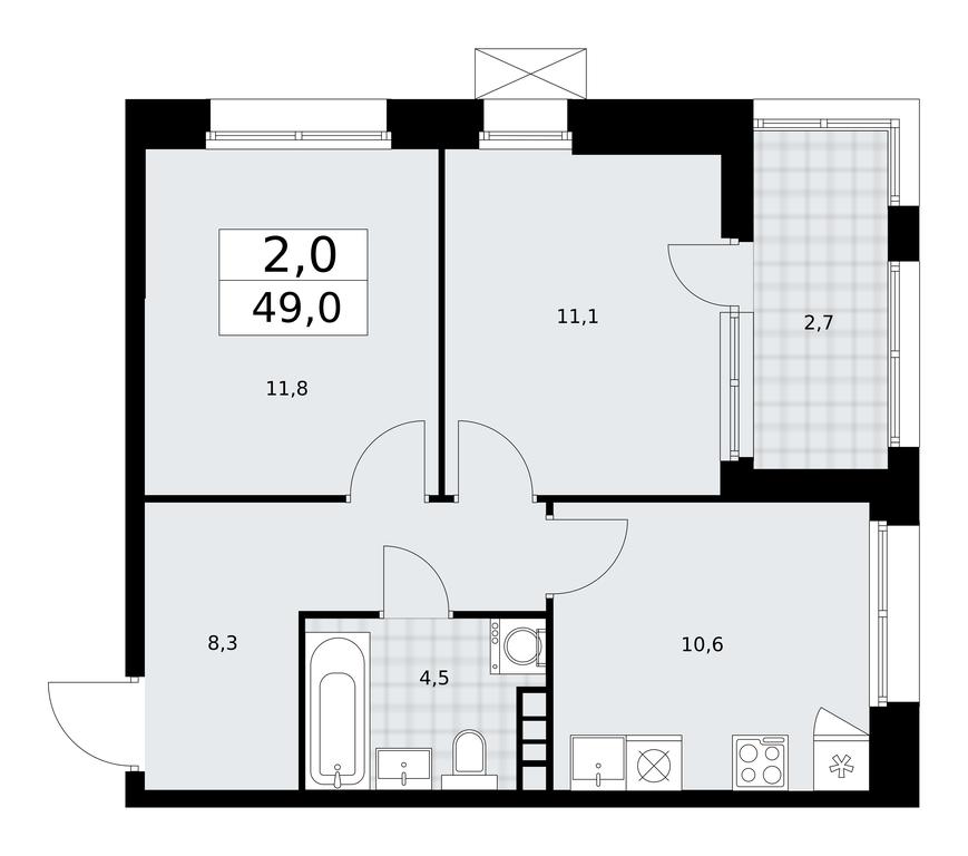 1-BD Apartment Sale, 49平方米 at Buninskie Kvartaly, Akademika Semyonova Street, 22, Moscow, Russia #1 1-BD Apartment Sale, 49平方米 at Buninskie Kvartaly, Akademika Semyonova Street, 22, Moscow, Russia #1