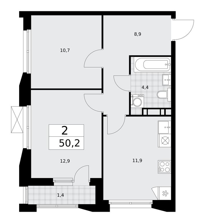 1-BD Apartment Sale, 50.2平方米 at Buninskie Kvartaly, Akademika Semyonova Street, 22, Moscow, Russia #1 1-BD Apartment Sale, 50.2平方米 at Buninskie Kvartaly, Akademika Semyonova Street, 22, Moscow, Russia #1