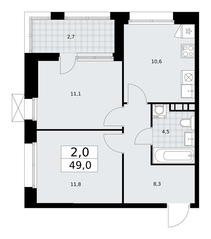 1-BD Apartment Sale, 49平方米 at Buninskie Kvartaly, Akademika Semyonova Street, 22, Moscow, Russia #1 1-BD Apartment Sale, 49平方米 at Buninskie Kvartaly, Akademika Semyonova Street, 22, Moscow, Russia #1