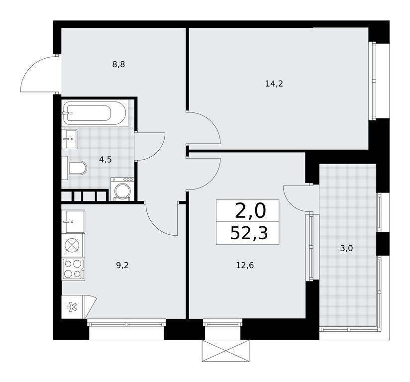 1-BD Apartment Sale, 52.3平方米 at Buninskie Kvartaly, Akademika Semyonova Street, 22, Moscow, Russia #1 1-BD Apartment Sale, 52.3平方米 at Buninskie Kvartaly, Akademika Semyonova Street, 22, Moscow, Russia #1