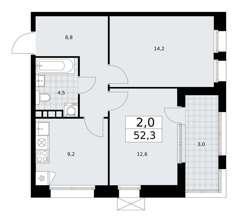 1-BD Apartment Sale, 52.3平方米 at Buninskie Kvartaly, Akademika Semyonova Street, 22, Moscow, Russia #1 1-BD Apartment Sale, 52.3平方米 at Buninskie Kvartaly, Akademika Semyonova Street, 22, Moscow, Russia #1
