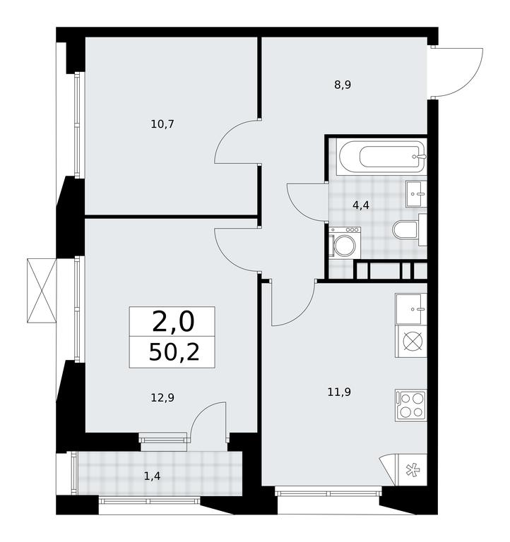 1-BD Apartment Sale, 50.2平方米 at Buninskie Kvartaly, Akademika Semyonova Street, 22, Moscow, Russia #1 1-BD Apartment Sale, 50.2平方米 at Buninskie Kvartaly, Akademika Semyonova Street, 22, Moscow, Russia #1