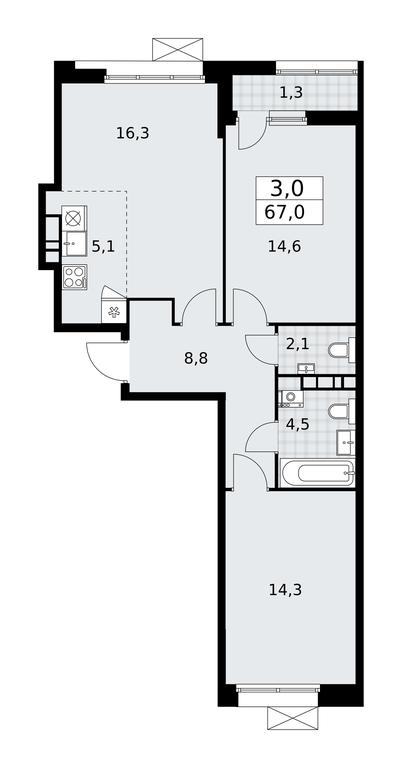 2-BD Apartment Sale, 67平方米 at Buninskie Kvartaly, Akademika Semyonova Street, 22, Moscow, Russia #1 2-BD Apartment Sale, 67平方米 at Buninskie Kvartaly, Akademika Semyonova Street, 22, Moscow, Russia #1