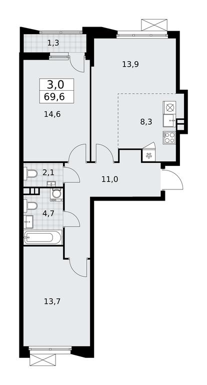 2-BD Apartment Sale, 69.6平方米 at Buninskie Kvartaly, Akademika Semyonova Street, 22, Moscow, Russia #1 2-BD Apartment Sale, 69.6平方米 at Buninskie Kvartaly, Akademika Semyonova Street, 22, Moscow, Russia #1