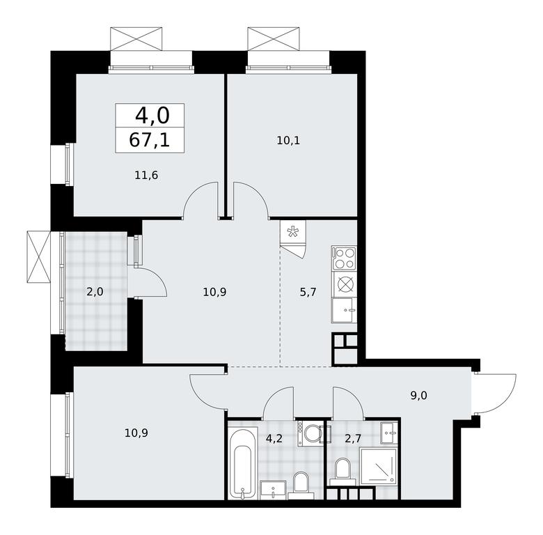 3-BD Apartment Sale, 67.1平方米 at Buninskie Kvartaly, Akademika Semyonova Street, 22, Moscow, Russia #1 3-BD Apartment Sale, 67.1平方米 at Buninskie Kvartaly, Akademika Semyonova Street, 22, Moscow, Russia #1
