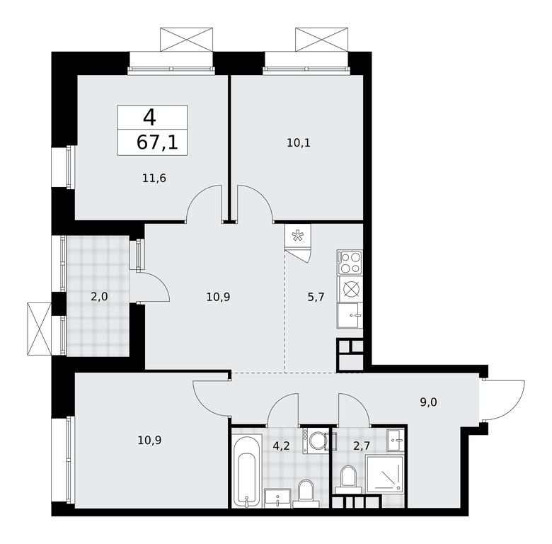 3-BD Apartment Sale, 67.1平方米 at Buninskie Kvartaly, Akademika Semyonova Street, 22, Moscow, Russia #1 3-BD Apartment Sale, 67.1平方米 at Buninskie Kvartaly, Akademika Semyonova Street, 22, Moscow, Russia #1