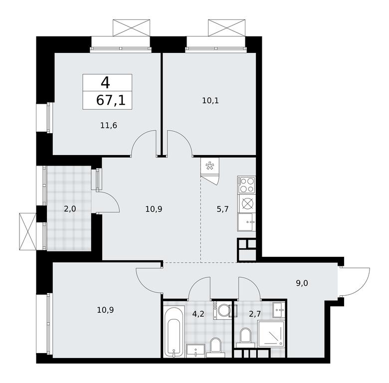 3-BD Apartment Sale, 67.1平方米 at Buninskie Kvartaly, Akademika Semyonova Street, 22, Moscow, Russia #1 3-BD Apartment Sale, 67.1平方米 at Buninskie Kvartaly, Akademika Semyonova Street, 22, Moscow, Russia #1