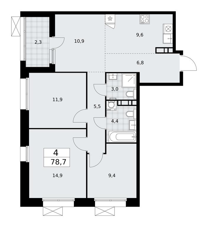 3-BD Apartment Sale, 78.7平方米 at Buninskie Kvartaly, Akademika Semyonova Street, 22, Moscow, Russia #1 3-BD Apartment Sale, 78.7平方米 at Buninskie Kvartaly, Akademika Semyonova Street, 22, Moscow, Russia #1