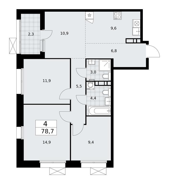 3-BD Apartment Sale, 78.7平方米 at Buninskie Kvartaly, Akademika Semyonova Street, 22, Moscow, Russia #1 3-BD Apartment Sale, 78.7平方米 at Buninskie Kvartaly, Akademika Semyonova Street, 22, Moscow, Russia #1