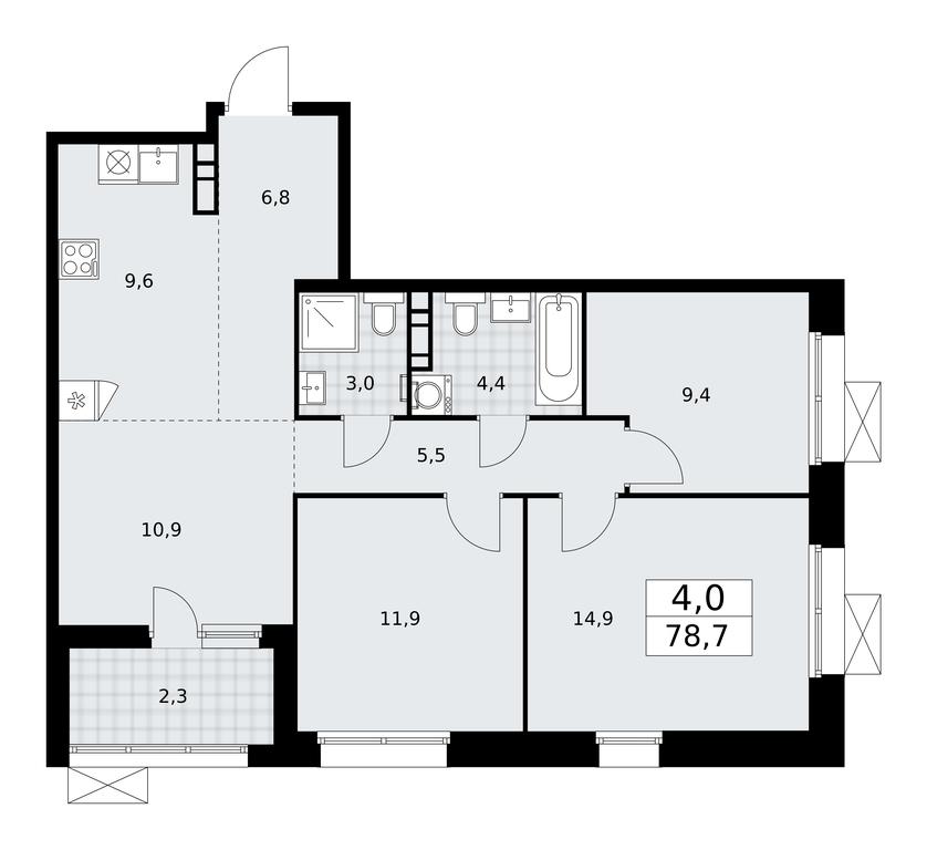 3-BD Apartment Sale, 78.7平方米 at Buninskie Kvartaly, Akademika Semyonova Street, 22, Moscow, Russia #1 3-BD Apartment Sale, 78.7平方米 at Buninskie Kvartaly, Akademika Semyonova Street, 22, Moscow, Russia #1