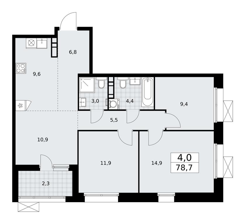 3-BD Apartment Sale, 78.7平方米 at Buninskie Kvartaly, Akademika Semyonova Street, 22, Moscow, Russia #1 3-BD Apartment Sale, 78.7平方米 at Buninskie Kvartaly, Akademika Semyonova Street, 22, Moscow, Russia #1