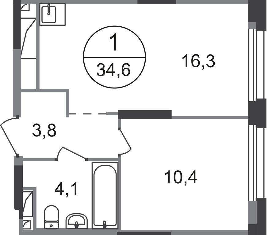 Apartment Sale, 34.6 sq. m. at Pervyi Moskovskiy, ulitsa Bianki, 1, Moskovskiy, Moscow, Russia #1 Apartment Sale, 34.6 sq. m. at Pervyi Moskovskiy, ulitsa Bianki, 1, Moskovskiy, Moscow, Russia #1